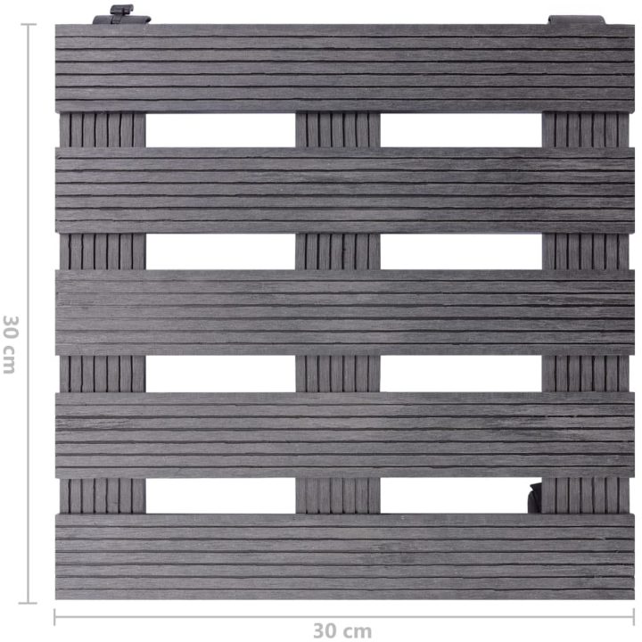 Blomvagnar 2 st grå 30x30x7,5 cm WPC vidaXL – bild 6