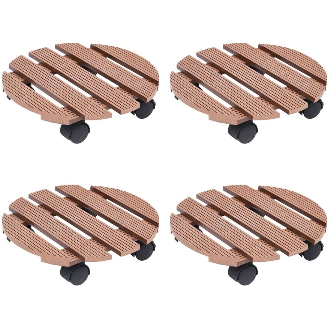 Blomvagnar 4 st brun ⌀30x7,5 cm WPC vidaXL