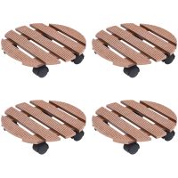 Blomvagnar 4 st brun ⌀30x7,5 cm WPC vidaXL