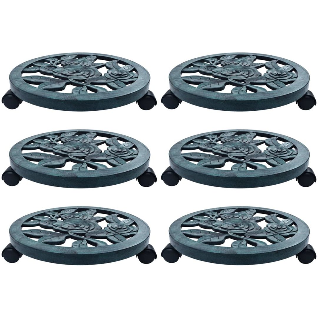 Blomvagnar 6 st grön plast vidaXL 38 cm