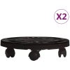 Blomvagnar med hjul 2 st diameter 30 cm svart 170 kg vidaXL – miniatyr 2