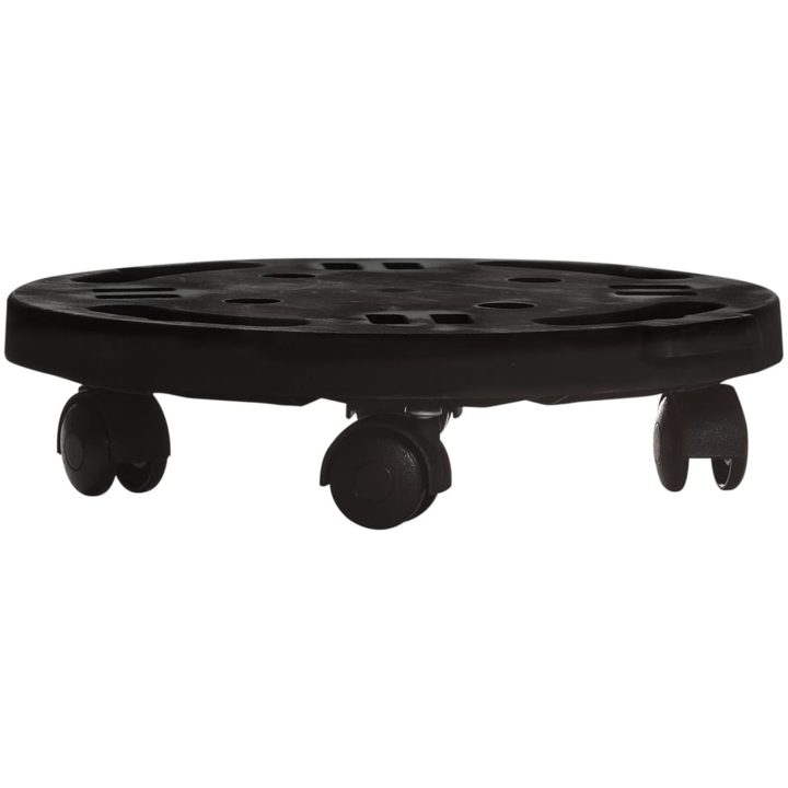 Blomvagnar med hjul 2 st diameter 30 cm svart 170 kg vidaXL – bild 3