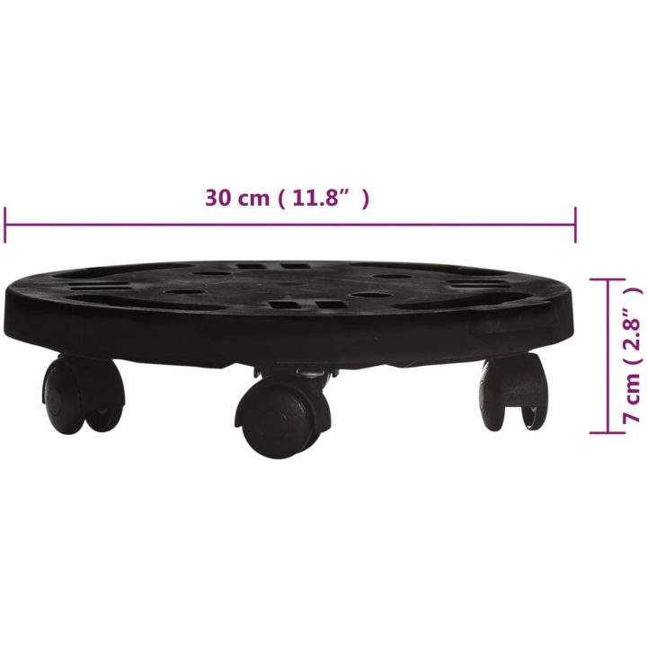 Blomvagnar med hjul 2 st diameter 30 cm svart 170 kg vidaXL – bild 10