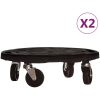 Blomvagnar med hjul 2 st diameter 40 cm svart 275 kg vidaXL – miniatyr 2