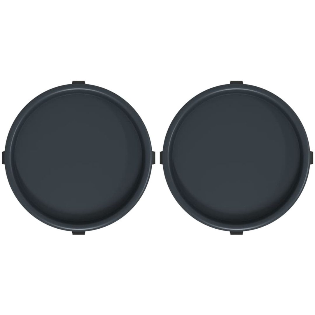 Blomvagnar med hjul 2 st grå diameter 34 cm 35 kg vidaXL – bild 4