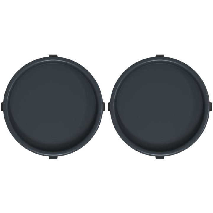 Blomvagnar med hjul 2 st grå diameter 34 cm 35 kg vidaXL – bild 4