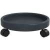Blomvagnar med hjul 2 st grå diameter 34 cm 35 kg vidaXL – miniatyr 5