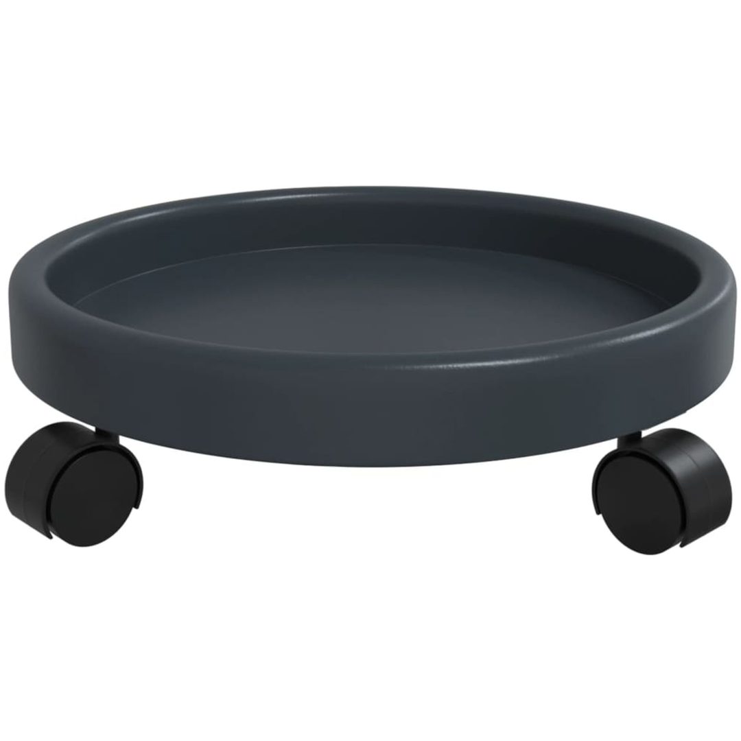 Blomvagnar med hjul 2 st grå diameter 34 cm 35 kg vidaXL – bild 5