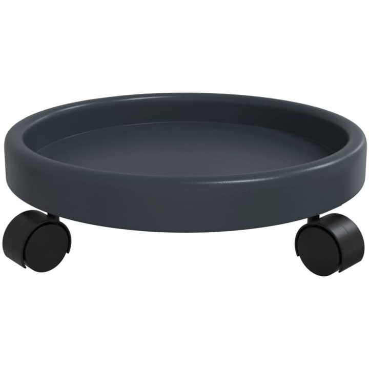 Blomvagnar med hjul 2 st grå diameter 34 cm 35 kg vidaXL – bild 5