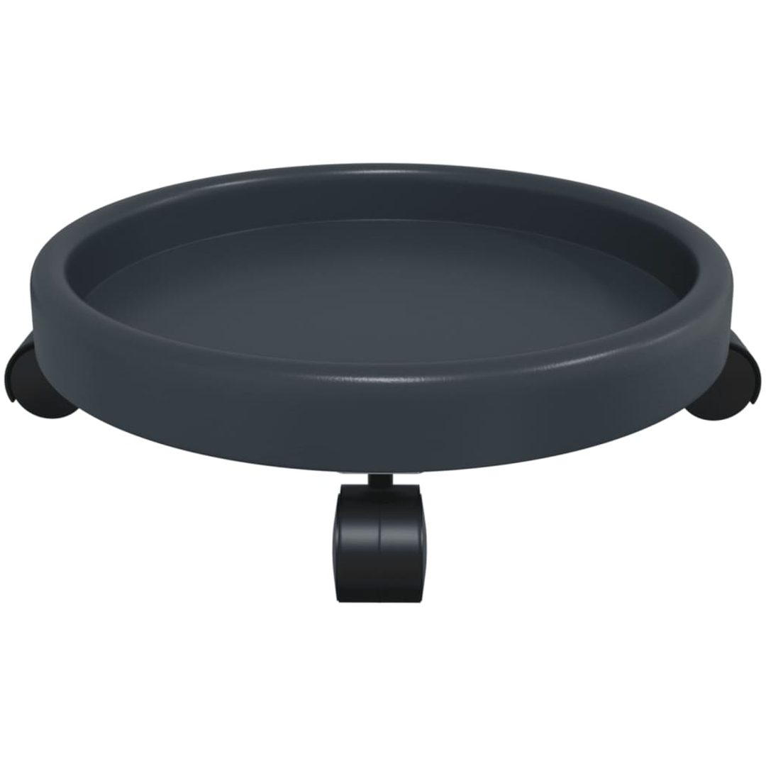 Blomvagnar med hjul 2 st grå diameter 34 cm 35 kg vidaXL – bild 6