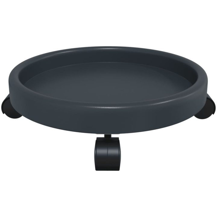 Blomvagnar med hjul 2 st grå diameter 34 cm 35 kg vidaXL – bild 6