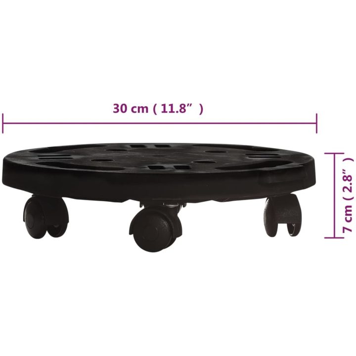 Blomvagnar med hjul 3 st diameter 30 cm svart 170 kg vidaXL – bild 10