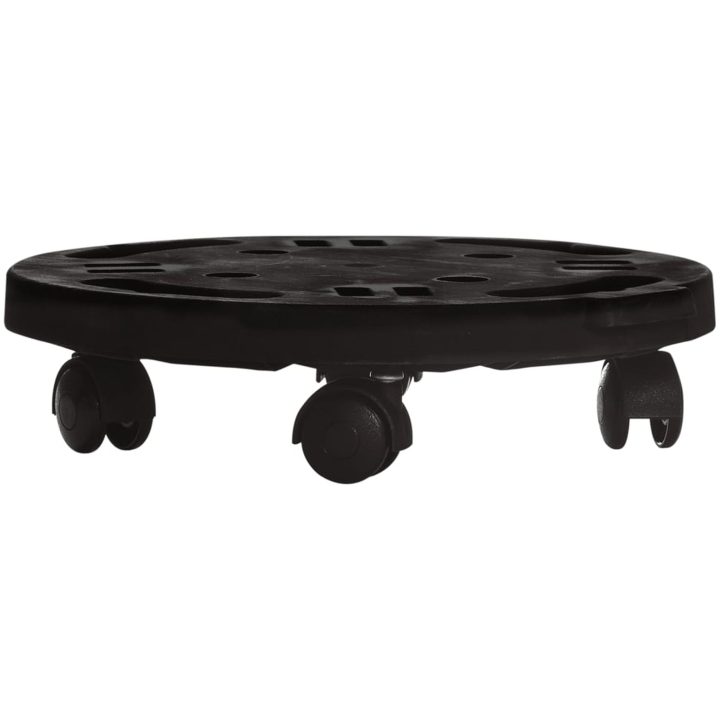 Blomvagnar med hjul 5 st diameter 30 cm svart 170 kg vidaXL – bild 3