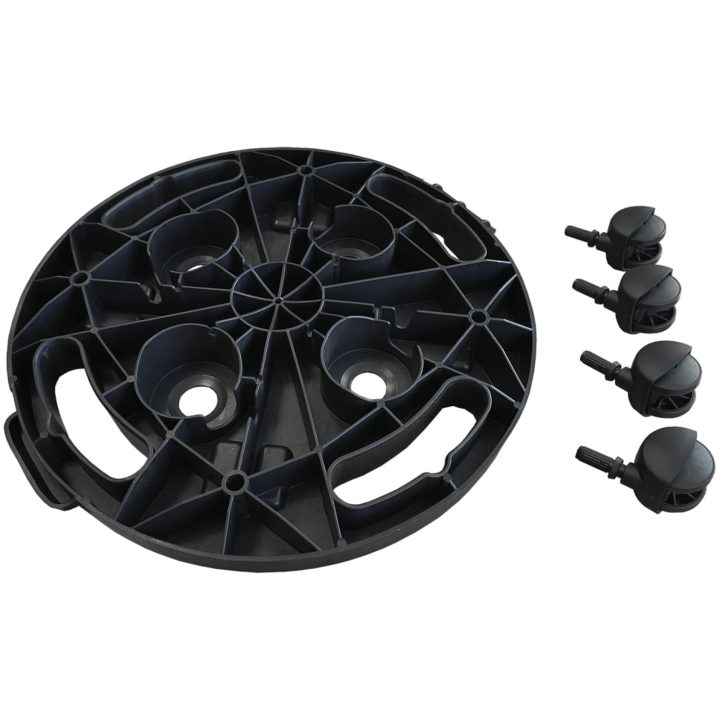 Blomvagnar med hjul 5 st diameter 30 cm svart 170 kg vidaXL – bild 9