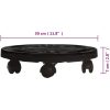 Blomvagnar med hjul 5 st diameter 30 cm svart 170 kg vidaXL – miniatyr 10