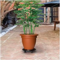 Blomvagnar med hjul 5 st diameter 30 cm svart 170 kg vidaXL