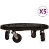 Blomvagnar med hjul 5 st diameter 40 cm svart 275 kg vidaXL – miniatyr 2