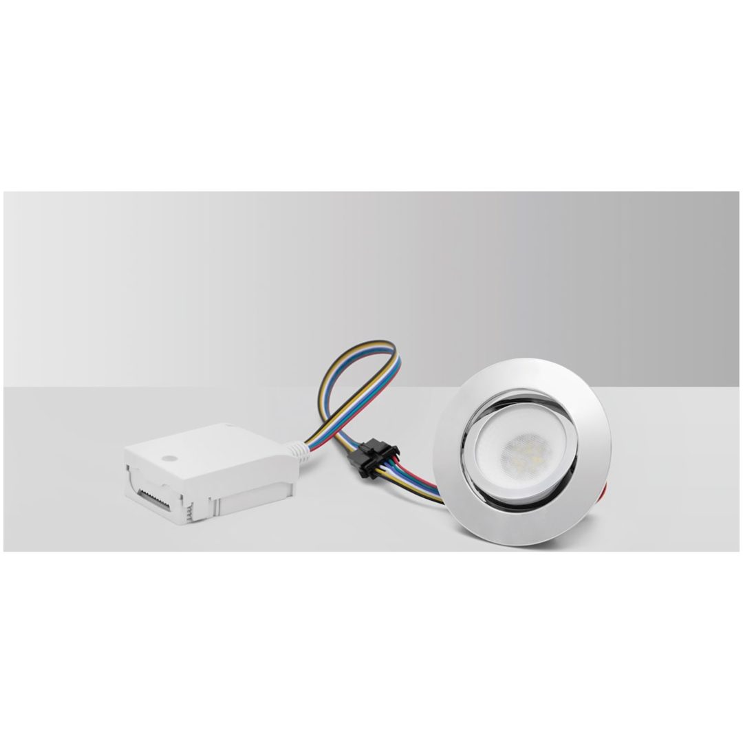 Bluetooth LED-downlight, MD-230 Tune, RGB/CCT, 5W, Krom MALMBERGS