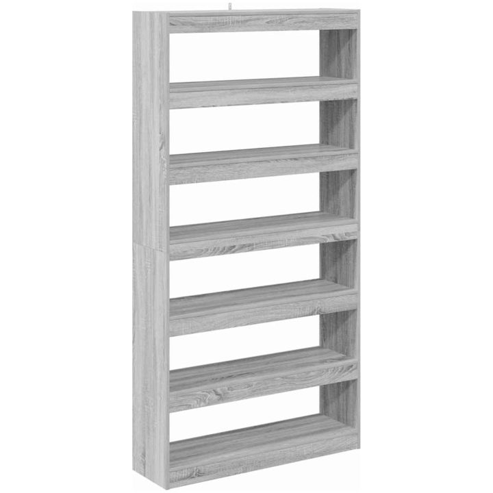 Bokskåp/Divider Svart Ek Tillverkat av trä vidaXL 100 x 30 x 198 cm – bild 2