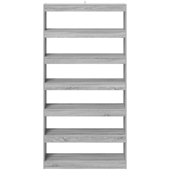 Bokskåp/Divider Svart Ek Tillverkat av trä vidaXL 100 x 30 x 198 cm – bild 5