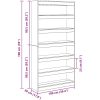 Bokskåp/Divider Svart Ek Tillverkat av trä vidaXL 100 x 30 x 198 cm – miniatyr 10