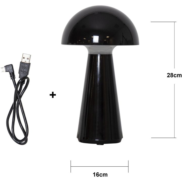 Bordslampa Mushroom Svart Star Trading – bild 12