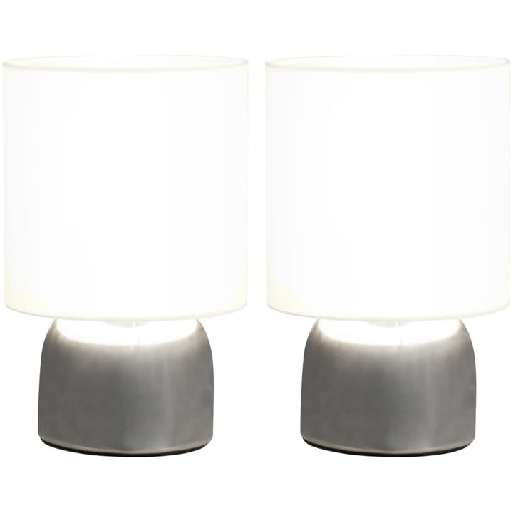 Bordslampor 2 st touch-knapp vit E14 vidaXL – bild 3