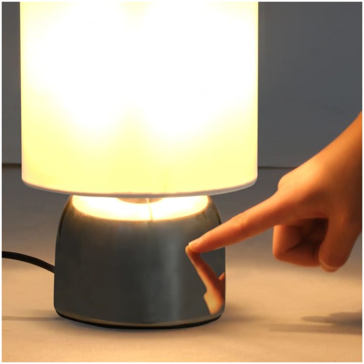 Bordslampor 2 st touch-knapp vit E14 vidaXL – bild 4