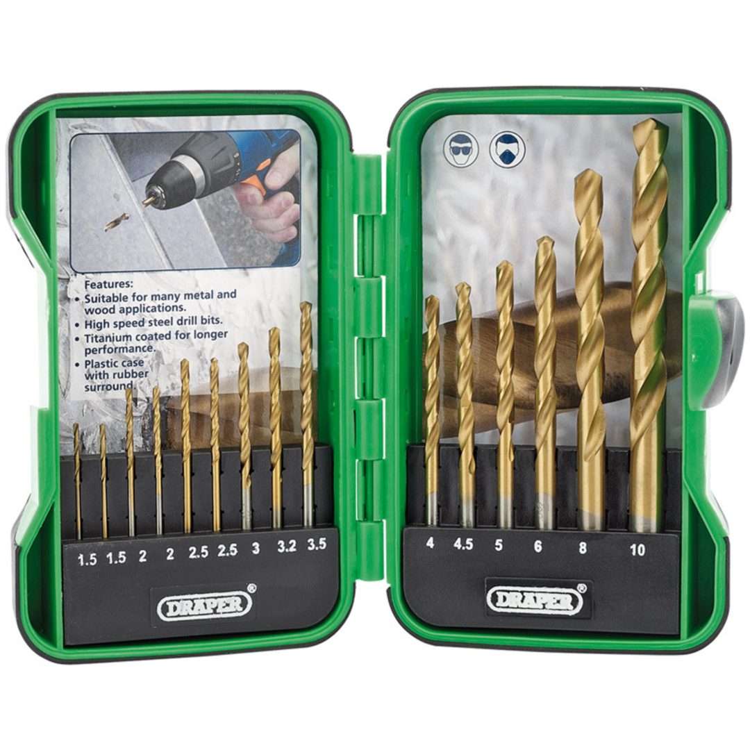 Borrsats Nitride HSS 15-Delars DRAPER