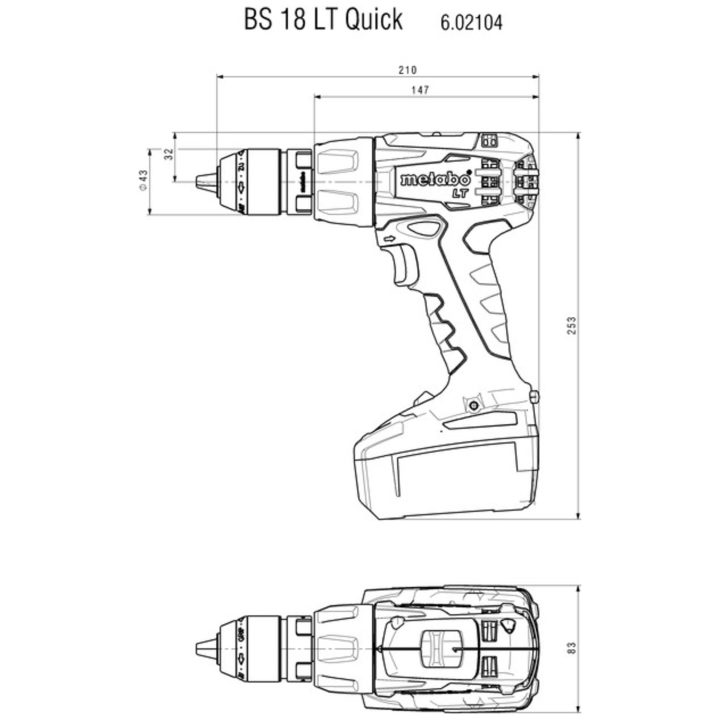 Borrskruvdragare 18V BS 18 LT Quick Med Li-jon Batteri METABO 18 V Med Li-jon Batteri – bild 5