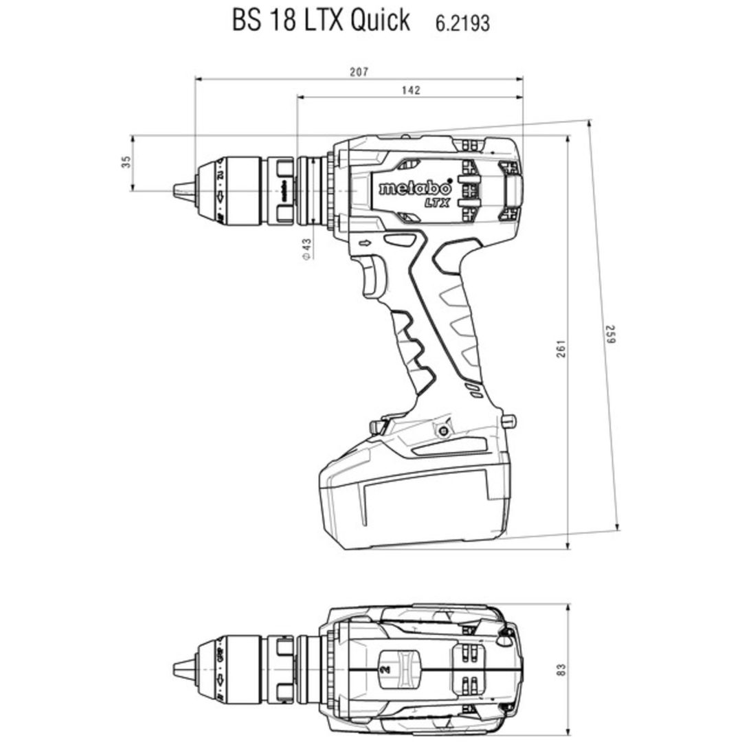 Borrskruvdragare 18V BS 18 LTX Quick Med Li-jon Batteri METABO 18 V Med Li-jon Batteri – bild 3