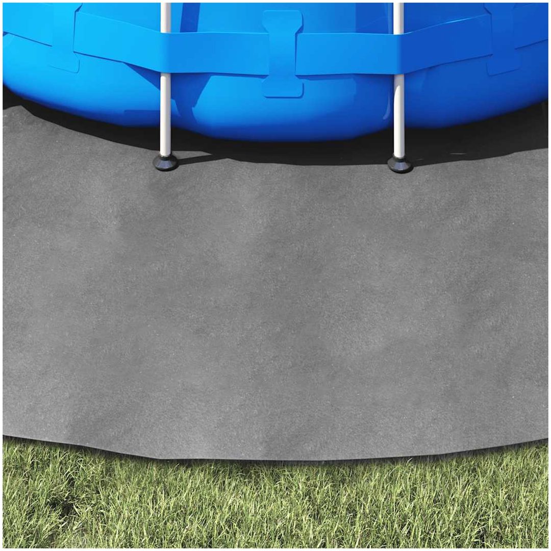 Bottenmatta ljusgrå 306 cm polyester geotextil vidaXL ⌀306 cm (1 mm) – bild 3