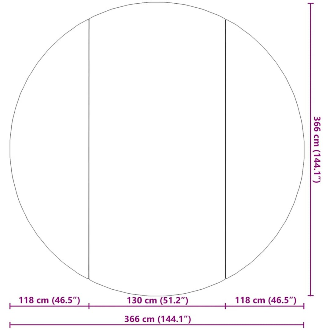 Bottenmatta ljusgrå 366 cm polyester geotextil vidaXL ⌀366 cm (1 mm) – bild 8
