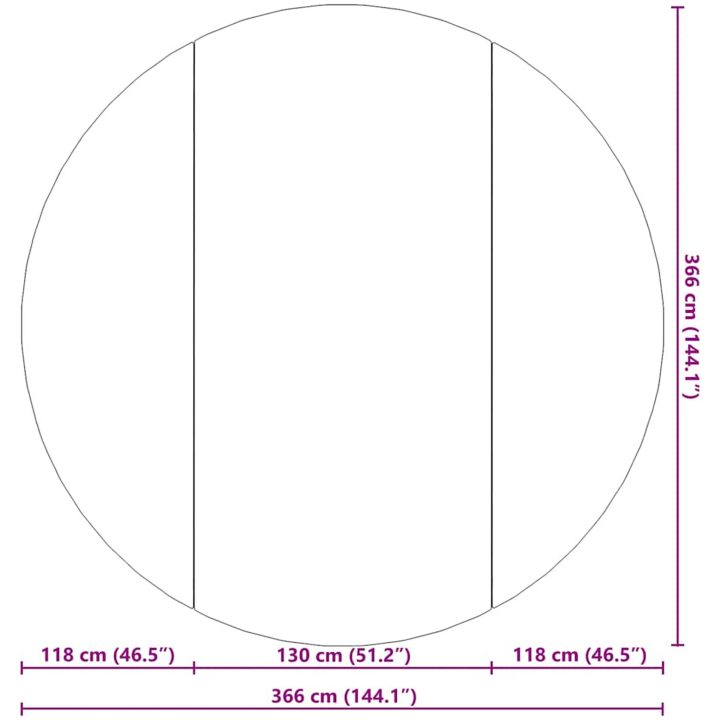 Bottenmatta ljusgrå 366 cm polyester geotextil vidaXL ⌀366 cm (1 mm) – bild 8