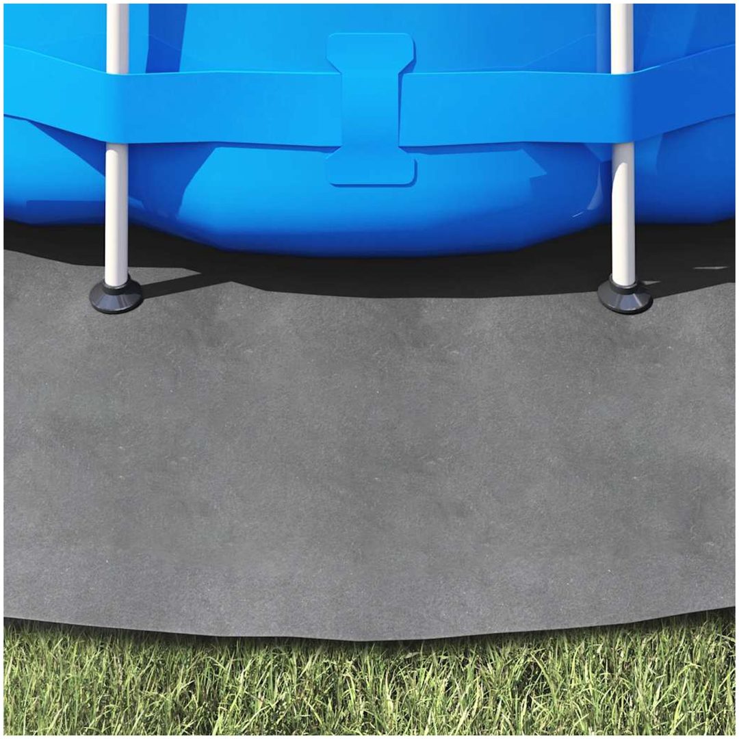 Bottenmatta ljusgrå 396 cm polyester geotextil vidaXL ⌀396 cm (1 mm) – bild 3