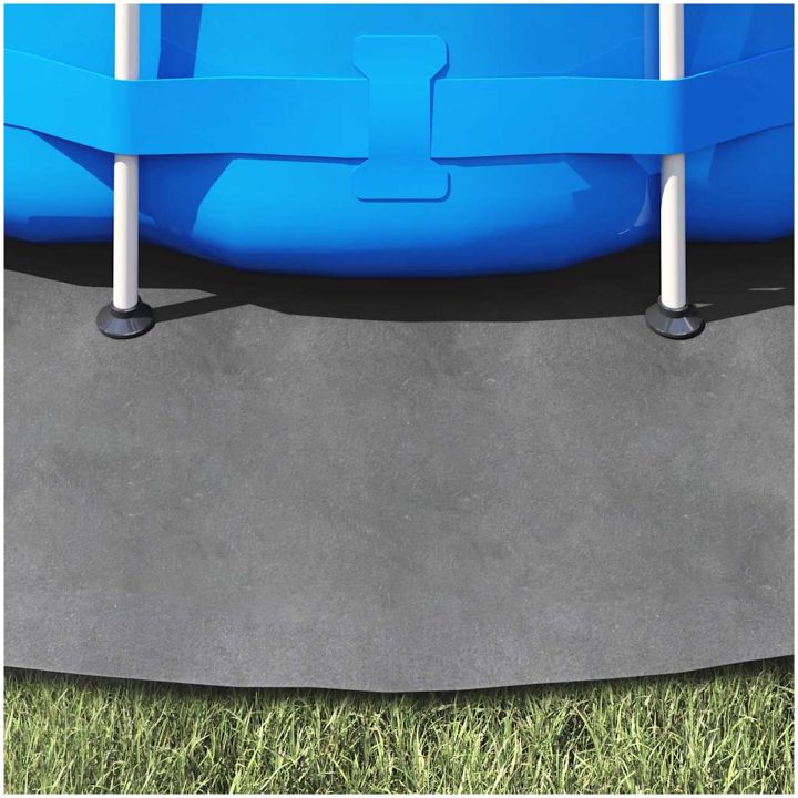 Bottenmatta ljusgrå 396 cm polyester geotextil vidaXL ⌀396 cm (1 mm) – bild 3