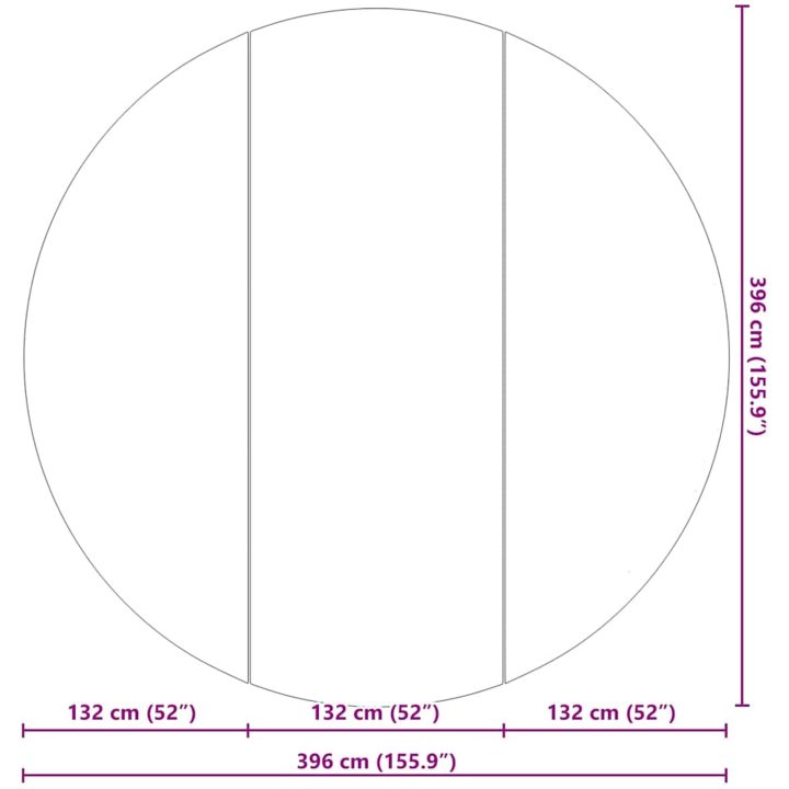 Bottenmatta ljusgrå 396 cm polyester geotextil vidaXL ⌀396 cm (1 mm) – bild 8