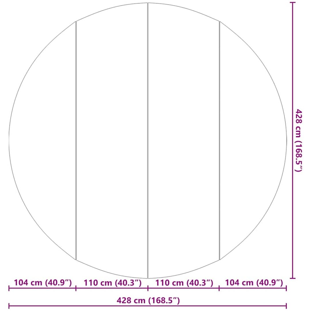 Bottenmatta ljusgrå 428 cm polyester geotextil vidaXL ⌀428 cm (1 mm) – bild 8