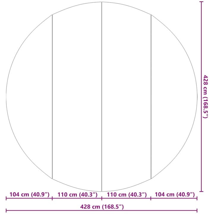 Bottenmatta ljusgrå 428 cm polyester geotextil vidaXL ⌀428 cm (1 mm) – bild 8