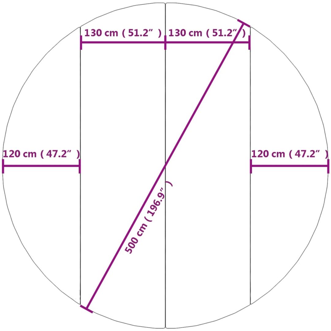 Bottenmatta ljusgrå 500 cm polyester geotextil vidaXL ⌀500 cm (1 mm) – bild 7