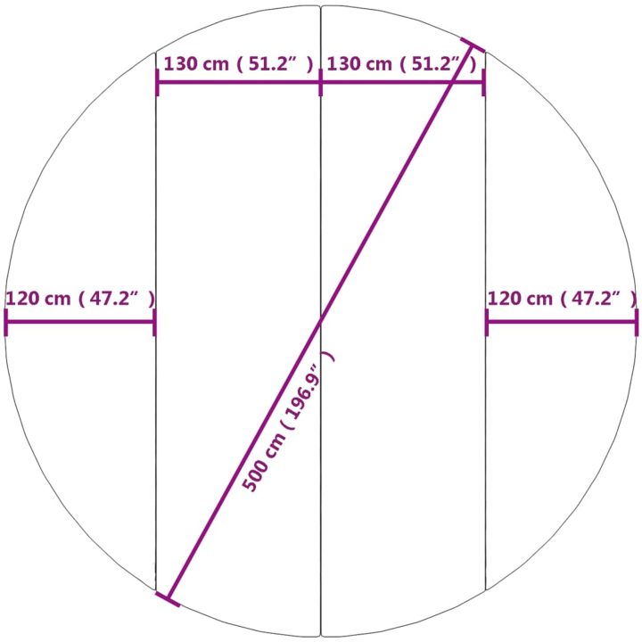 Bottenmatta ljusgrå 500 cm polyester geotextil vidaXL ⌀500 cm (1 mm) – bild 7