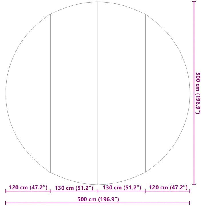 Bottenmatta ljusgrå 500 cm polyester geotextil vidaXL ⌀500 cm (1 mm) – bild 8