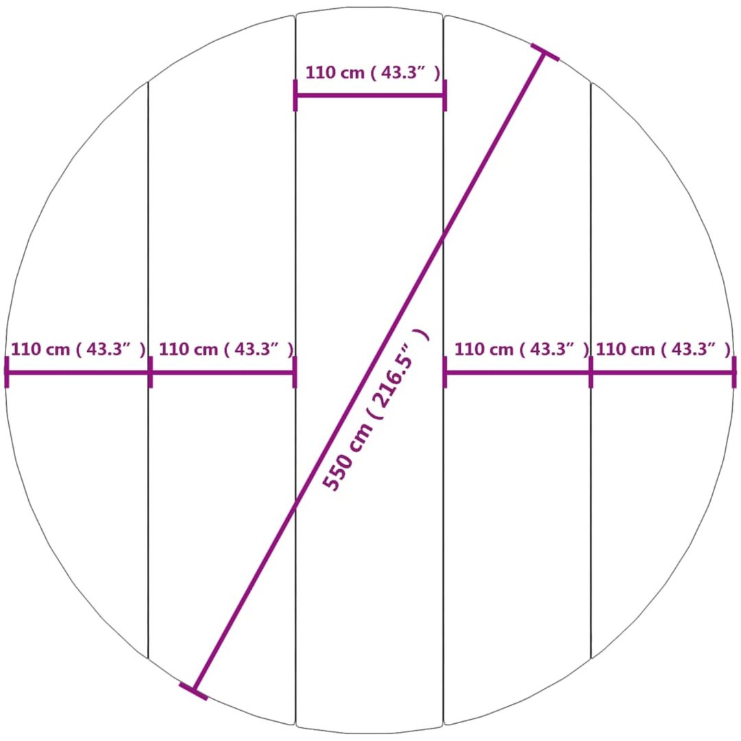 Bottenmatta ljusgrå 550 cm polyester geotextil vidaXL ⌀550 cm (1 mm) – bild 7
