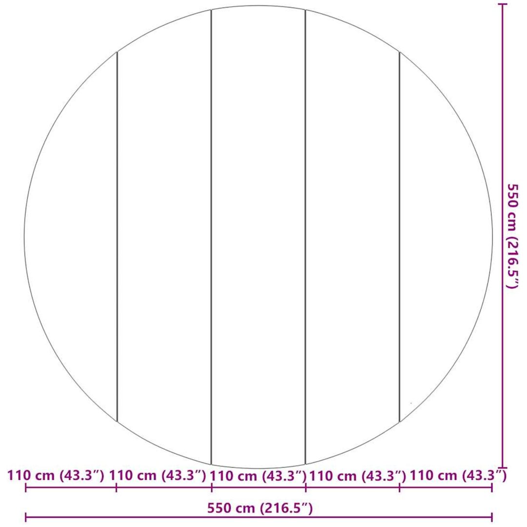 Bottenmatta ljusgrå 550 cm polyester geotextil vidaXL ⌀550 cm (1 mm) – bild 8