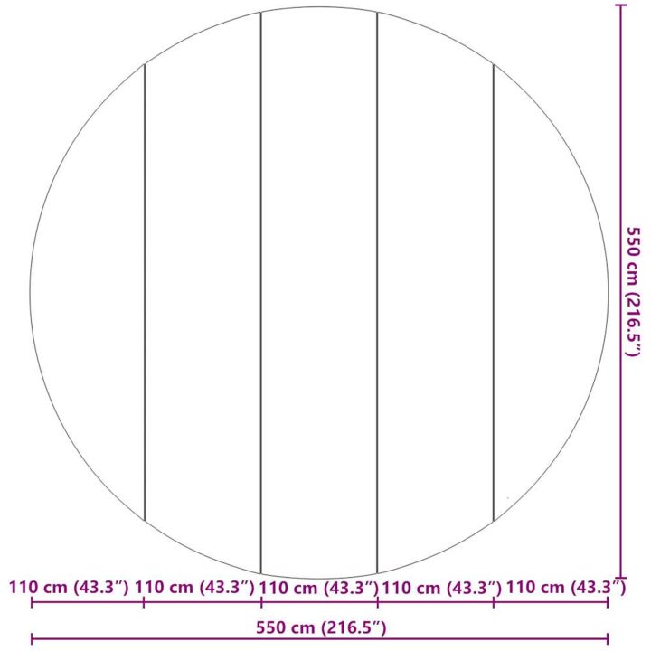 Bottenmatta ljusgrå 550 cm polyester geotextil vidaXL ⌀550 cm (1 mm) – bild 8