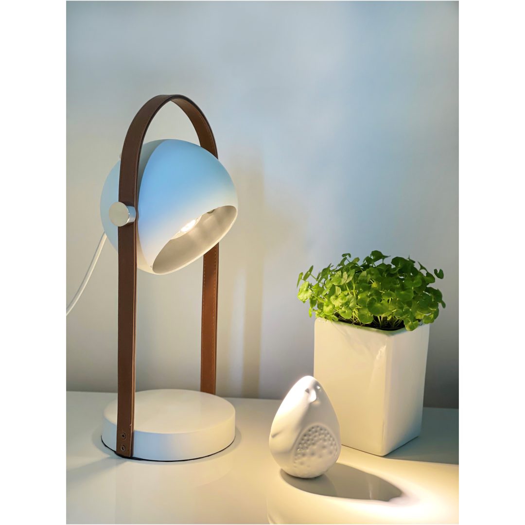 Bow Bordlampa, Vit ANETA HOME Sockel GU10 Vit /Brun /Silver – bild 5