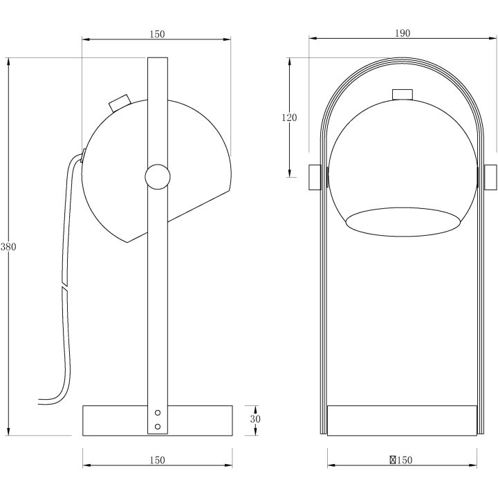 Bow Bordlampa, Vit ANETA HOME Sockel GU10 Vit /Brun /Silver – bild 6