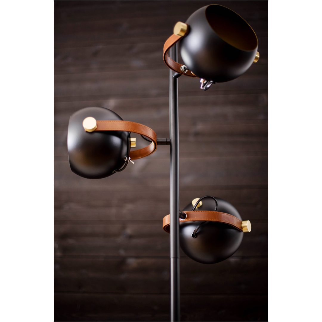 Bow Golvlampa. 3-arm, Svart ANETA HOME Sockel GU10 Svart /Matt Mässing – bild 6
