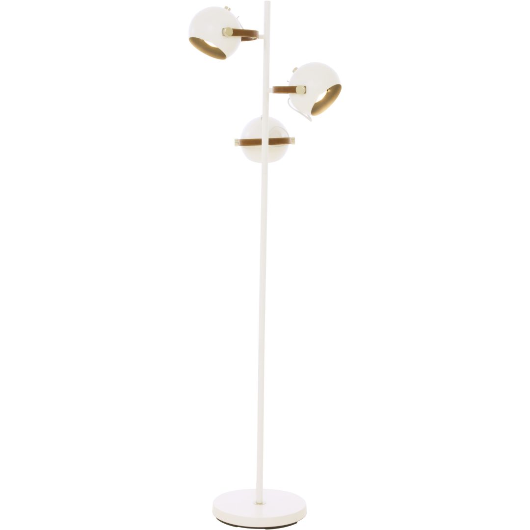 Bow Golvlampa. 3-arm, Vit ANETA HOME Sockel GU10 Vit /Brun /Silver