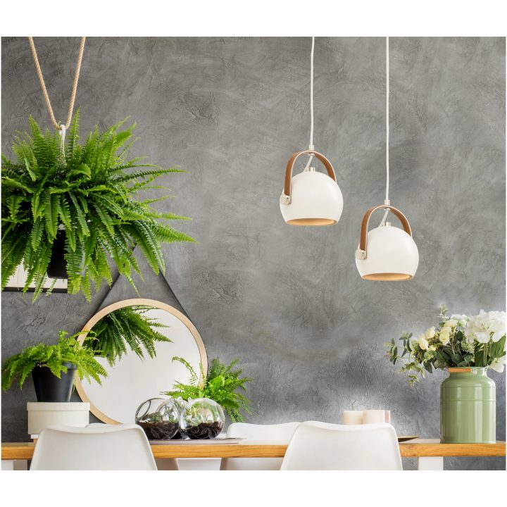 Bow Taklampa, Singel, Vit ANETA HOME Sockel GU10 Vit /Brun /Silver – bild 5